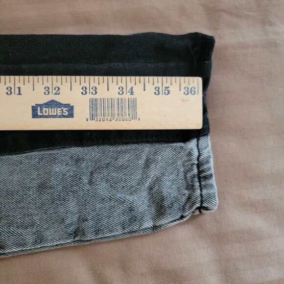 Adika Jeans Colorblock Two Tone Black Gray Retro 80s‎ 90s Y2K Womens Size Small - Picture 11 of 13
